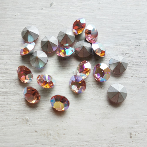 オーストリア製 1960s スワロフスキー ライトローズAB SS35 Art