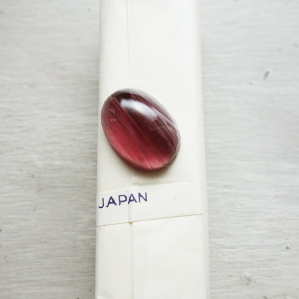 日本製 1960s チェリーブランド アメジストマーブル ガラスカボション オーバル 17×12mm 3枚目の画像