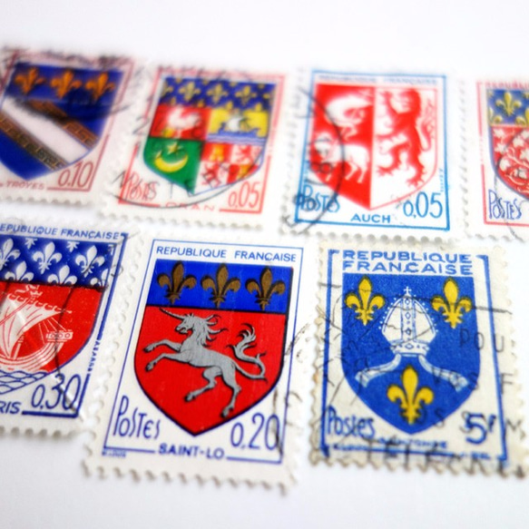 フランス ヴィンテージ 1960s 使用済み切手(古切手) 10枚セット 3枚目の画像