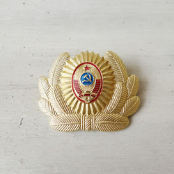 旧ソビエト製(USSR) ヴィンテージ 1970s 警察の帽子用バッジ 6cm 2枚目の画像