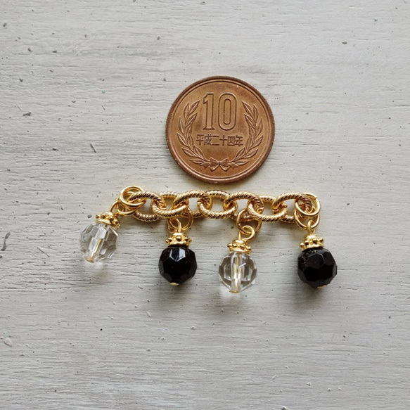 ヴィンテージ 1970s アクリルビーズ付き チェーン 38mm 4枚目の画像