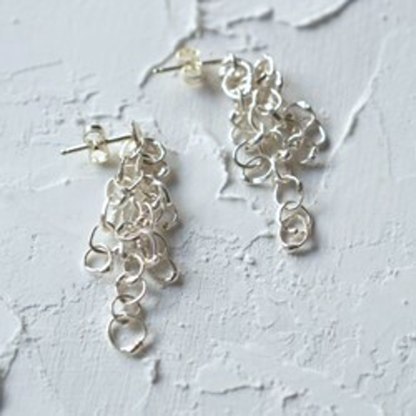 ”grains"silver pierced earrings M 第2張的照片