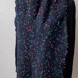 カラフルなポチポチが可愛い手織りマフラー　WM0336 5枚目の画像