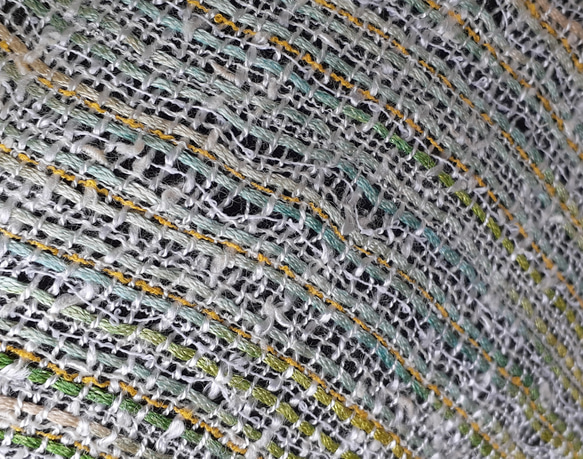 春色シルクの手織りマフラー WM0547             一点物 6枚目の画像