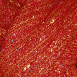 バイアス使いの赤い手織りマフラー 　　　　　　　　　　WM0478 6枚目の画像