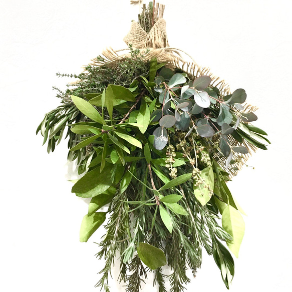 香り立つ無農薬 50cm大きなハーブスワッグ ナチュラル ラベンダー