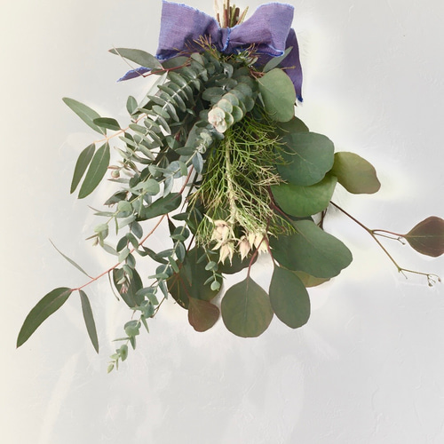 香り立つ無農薬 ユーカリ4種とセルリアのスワッグ ドライフラワー  