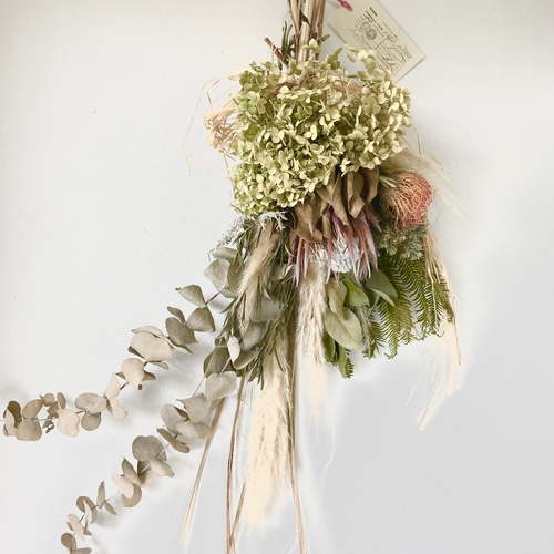 超大型ドライフラワー スワッグ100cm クリスマス スワッグ•ブーケ