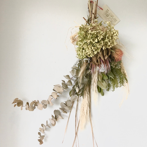 超大型ドライフラワー スワッグ100cm クリスマス スワッグ•ブーケ