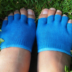 冷え取り＆足サラサラ。靴下インナー　藍染 2枚目の画像