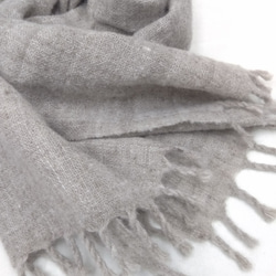 手紡ぎ 手織り マフラー  チュラル 7枚目の画像