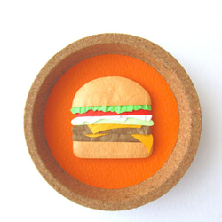 【マグネット】「ハンバーガー」のペーパーアート 1枚目の画像