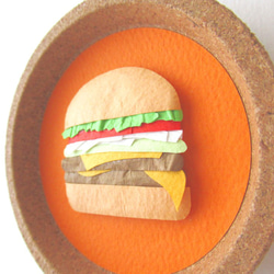 【マグネット】「ハンバーガー」のペーパーアート 2枚目の画像