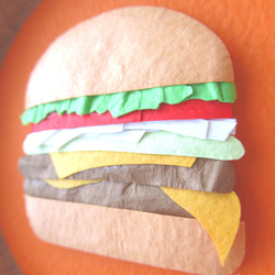 【マグネット】「ハンバーガー」のペーパーアート 3枚目の画像
