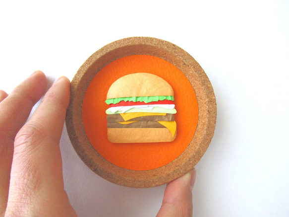【マグネット】「ハンバーガー」のペーパーアート 4枚目の画像