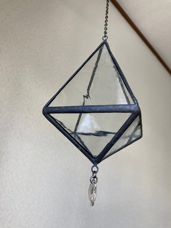 風模様ガラスの吊り下げテラリウム(M)＊ 2枚目の画像