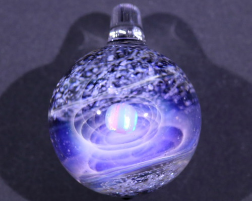 宇宙ガラス　ネックレス 宇宙ガラスペンダント (25mm 螺旋状銀河） no.944 ネックレス