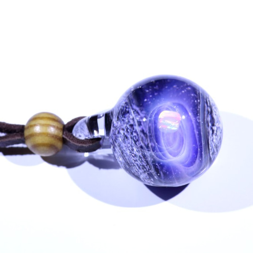 宇宙ガラスペンダント (25mm 螺旋状銀河） no.944 ネックレス