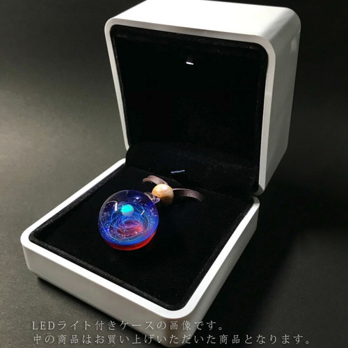 宇宙ガラスペンダント (25mm 螺旋状銀河） no.944 ネックレス