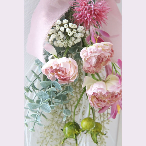 ⚠️専用品⚠️ 春待ち ラナンキュラス と 薔薇 さくらふわり の春色 フルリース ⚠️専用品⚠️ 春待ち ラナンキュラス と 薔薇 さくらふわり の