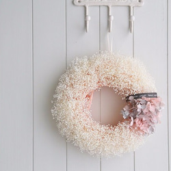 Lovely Wreath カスミソウと紫陽花のリース 2枚目の画像