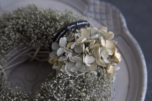 Gothic Wreath カスミソウと紫陽花のリース 3枚目の画像