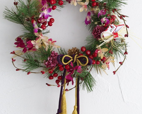 正月飾り 春宴松リース【1点限り】 しめ縄・しめ飾り el flowers エル