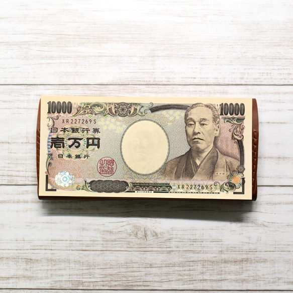 ほぼ１万円札サイズの中身が見やすい薄型長財布 ブラック イタリアンレザー 4枚目の画像