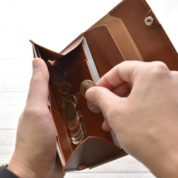 ほぼ１万円札サイズの中身が見やすい薄型長財布 ブラック イタリアンレザー 7枚目の画像