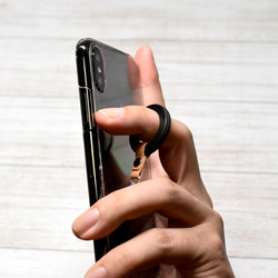 不會脫落的皮革智慧型手機環帶 棕色義大利皮革 Buttero 第4張的照片