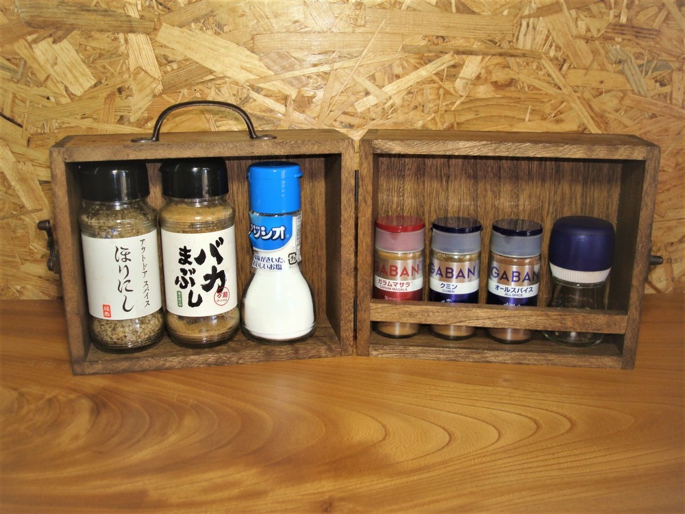 スパイスボックス　大　オーク　新品　ハンドメイド　自作　桐　受注生産　キャンプギア　DIY スパイスボックス 大 オーク 新品 ハンドメイド 自作 桐 受注