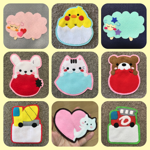 フェルト 名札 くま ワッペン・アップリケ さわ 通販 10783658｜Creema  