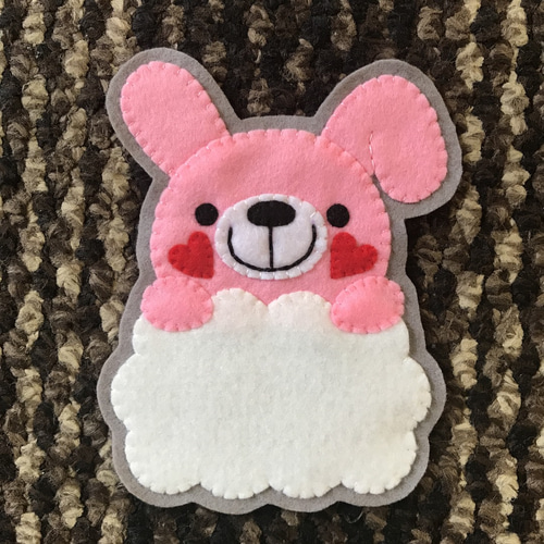 うさぎとリンゴ フェルト名札 ワッペン その他入園グッズ