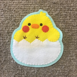 カップケーキひよこフェルト名札 ワッペン その他入園グッズ