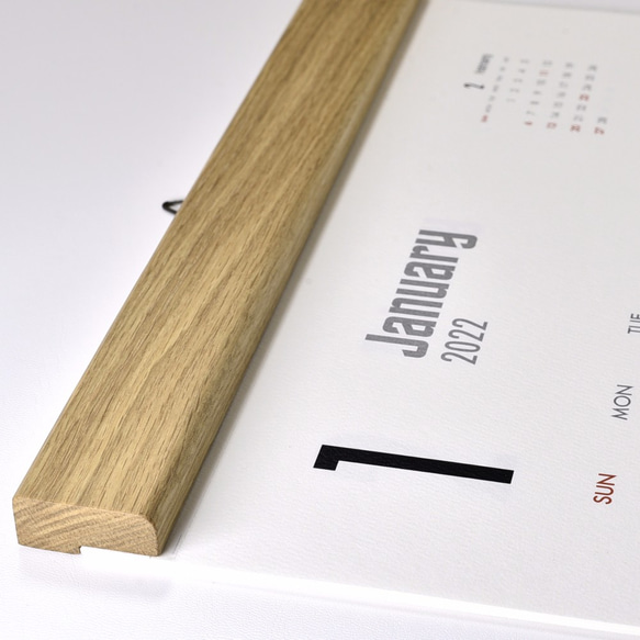 カレンダー 2024・木製壁掛けカレンダー（SQ／オーク） 5枚目の画像