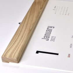 カレンダー 2024・木製壁掛けカレンダー（SQ／タモ材） 5枚目の画像