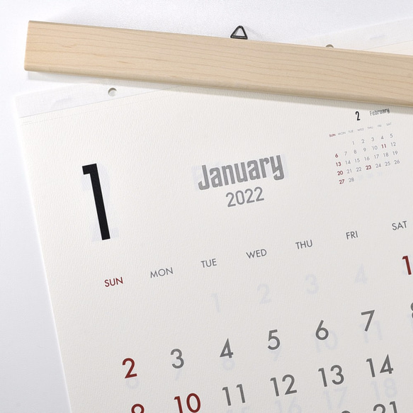 カレンダー 2024・木製壁掛けカレンダー（A3／メープル） 4枚目の画像