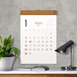 カレンダー 2024・木製壁掛けカレンダー（A3／ブラックチェリー） 3枚目の画像