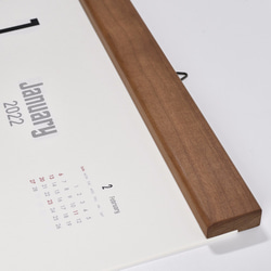 カレンダー 2024・木製壁掛けカレンダー（A3／ブラックチェリー） 5枚目の画像