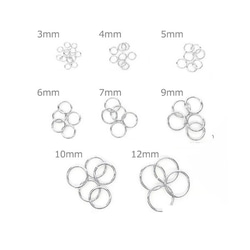 3mm 高品質 丸カン 本ロジウムコーティング 100点 2枚目の画像