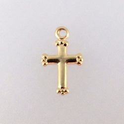 【10点セット】14KGFゴールドフィルド金張りクロス・十字架チャーム 1枚目の画像