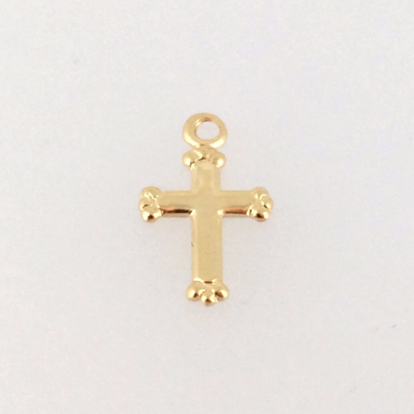 【10点セット】14KGFゴールドフィルド金張りクロス・十字架チャーム 2枚目の画像