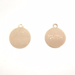【1点セット11×10mm】14KGFゴールドフィルド金張り「FAITH」コイン・メダルチャーム 2枚目の画像