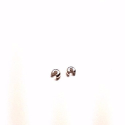 【2粒】Silver925ロジウムシルバープレートつぶし玉カバー 1枚目の画像