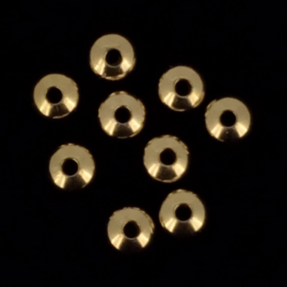 【5粒4mm】14KGFゴールドフィルド金張りロンデル 3枚目の画像