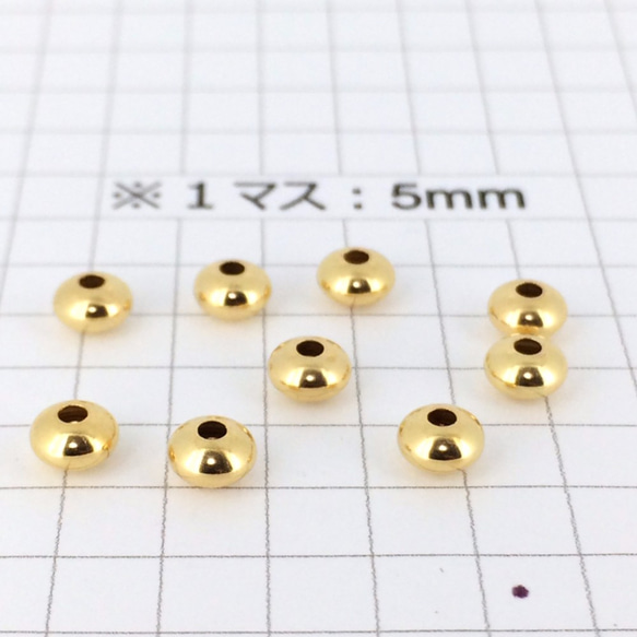 【5粒4mm】14KGFゴールドフィルド金張りロンデル 5枚目の画像