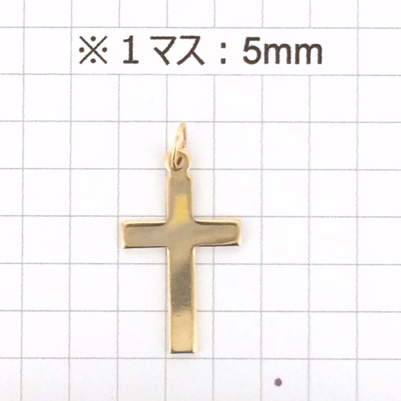 【5点】縦約16×横約10mm 14KGFゴールドフィルド金張り カン付きクロス・十字架チャーム 2枚目の画像