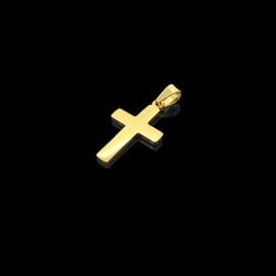※メッセージ刻印可能【1点】316Lサージカルステンレス製ゴールドカラークロス十字架カン付きチャーム 3枚目の画像