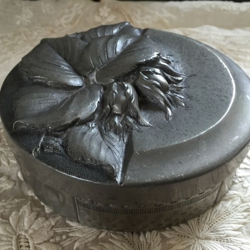 France antique ETAIN フランスアンティークピューター蓋付