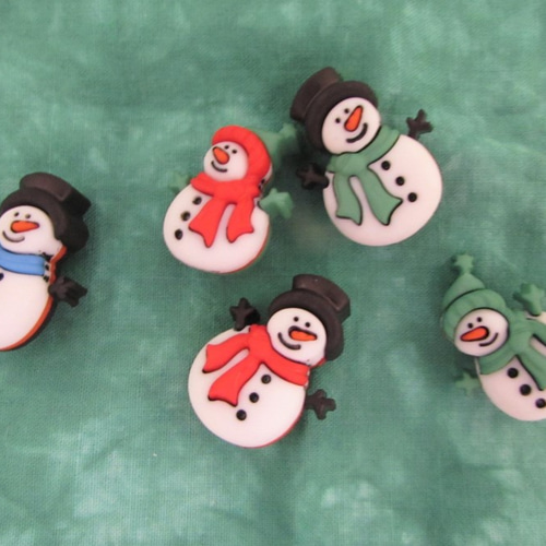 From US 雪だるま ボタン♪ガロア snowman 再再入荷 ボタン チビくま 